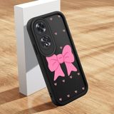 HONTINGA Oppo A60 ile Uyumlu Kılıfı Düşüme Önleyici Basitlik Anti Düşme Kamera Korumali Şirin Kedi Siyah Pembe Papyon Desen Yumuşak Silikon Telefon Kılıfı Kadın ve Erkek Için Uygundur K2-0465 - 001-Renkli