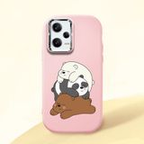 HONTINGA Poco X5 Pro 5g ile Uyumlu Kılıfı Kamera Korumalı Düşüme Önleyici Basitlik Pembe Yumuşak Silikon Telefon Kılıfı Ayı Desenli K4-0225 - Renkli