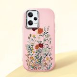 HONTINGA Poco X5 Pro 5g ile Uyumlu Kılıfı Kamera Korumalı Düşüme Önleyici Basitlik Pembe Yumuşak Silikon Telefon Kılıfı Çiçek Desenli K4-0242 - Renkli