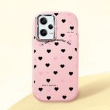 HONTINGA Poco X5 Pro 5g ile Uyumlu Kılıfı Kamera Korumalı Düşüme Önleyici Basitlik Pembe Yumuşak Silikon Telefon Kılıfı Kalp Desenli K4-0039 - Renkli