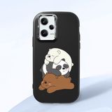 HONTINGA Poco X5 Pro 5g ile Uyumlu Kılıfı Kamera Korumalı Düşüme Önleyici Basitlik Siyah Yumuşak Silikon Telefon Kılıfı Ayı Desenli K4-0225 - 001-Renkli