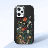 HONTINGA Poco X5 Pro 5g ile Uyumlu Kılıfı Kamera Korumalı Düşüme Önleyici Basitlik Siyah Yumuşak Silikon Telefon Kılıfı Çiçek Desenli K4-0242 - 001-Renkli