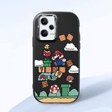 HONTINGA Poco X5 Pro 5g ile Uyumlu Kılıfı Kamera Korumalı Düşüme Önleyici Basitlik Siyah Yumuşak Silikon Telefon Kılıfı Mario Desenli K4-0181 - 001-Renkli