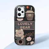 HONTINGA Poco X5 Pro 5g ile Uyumlu Kılıfı Kamera Korumalı Düşüme Önleyici Basitlik Siyah Yumuşak Silikon Telefon Kılıfı Şirin Ayı Desenli K4-0246 - 001-Renkli