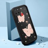 HONTINGA Realme C25S ile Uyumlu Kılıfı Düşüme Önleyici Basitlik Anti Düşme Kamera Korumali Çiçek Siyah Desen Yumuşak Silikon Telefon Kılıfı K2-0066 - Renkli