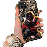 HONTINGA Realme C25Y ile Uyumlu Kılıf Silikon Kenar Sert Arka Kamera Koruyucu Basitlik Anti Düşme Kamera Korumalı Spiderman Desen Couple Telefon Kılıfı Kadın ve Erkek Için Uygundur K1-1900 - Siyah