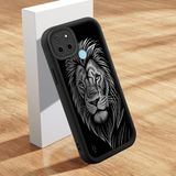 HONTINGA Realme C25Y ile Uyumlu Kılıfı Düşüme Önleyici Basitlik Anti Düşme Kamera Korumali Aslan Siyah Desen Yumuşak Silikon Telefon Kılıfı Kadın ve Erkek Için Uygundur K2-0248 - 001-Renkli