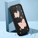 HONTINGA Realme C25Y ile Uyumlu Kılıfı Düşüme Önleyici Basitlik Anti Düşme Kamera Korumali Çiçek Siyah Desen Yumuşak Silikon Telefon Kılıfı K2-0066 - Renkli