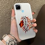 HONTINGA Realme C25Y ile Uyumlu Kılıfı Silikon Kenar Sert Arka Düşüme Önleyici Basitlik Anti Düşme Kamera Korumali Moda Markası Desen Telefon Kılıfı Kadın ve Erkek Için Uygundur K1-0582 - Renkli