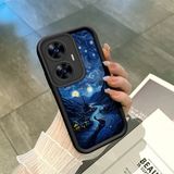HONTINGA Realme C55 ile Uyumlu Kılıfı Düşüme Önleyici Basitlik Anti Düşme Kamera Korumali Çizgi Roman Siyah Desen Yumuşak Silikon Telefon Kılıfı Kadın ve Erkek Için Uygundur K2-0241 - 001-Renkli