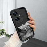 HONTINGA Realme C55 ile Uyumlu Kılıfı Düşüme Önleyici Basitlik Anti Düşme Kamera Korumali Dağ Siyah Desen Yumuşak Silikon Telefon Kılıfı Kadın ve Erkek Için Uygundur K2-0149 - Renkli