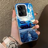 HONTINGA Realme C55 ile Uyumlu Kılıfı Silikon Kenar Sert Arka Basitlik Anti Düşme Klasik Araba Desen Telefon Kılıfı K1-0615 - Renkli