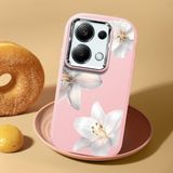 HONTINGA Redmi Note 13 Pro 4g ile Uyumlu Kılıf Kamera Korumalı Düşüme Önleyici Kamera Koruyucu Pembe Yumuşak Silikon Couple Telefon Kılıfı Çiçekli Desenli K4-0453