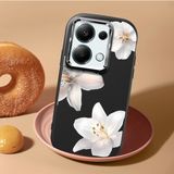 HONTINGA Redmi Note 13 Pro 4g ile Uyumlu Kılıf Kamera Korumalı Düşüme Önleyici Kamera Koruyucu Siyah Yumuşak Silikon Couple Telefon Kılıfı Çiçekli Desenli K4-0453