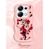 HONTINGA Redmi Note 13 Pro 4g Uyumlu Kılıf Düşüme Önleyici Basitlik Anti Düşme Kamera Koruyucu Basit Pembe Yumuşak Silikon Couple Telefon Kılıfı Çiçekli Desen K9-0256