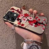 HONTINGA Redmi Note 13 Pro 5g ile Uyumlu Kılıf Silikon Kenar Sert Arka Kamera Koruyucu Basitlik Anti Düşme Kamera Korumalı Çiçekli Desen Couple Telefon Kılıfı Kadın ve Erkek Için Uygundur K1-1485 - Siyah