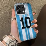 HONTINGA Redmi Note 13 Pro 5g ile Uyumlu Kılıf Silikon Kenar Sert Arka Kamera Koruyucu Basitlik Anti Düşme Kamera Korumalı Messi Desen Couple Telefon Kılıfı Kadın ve Erkek Için Uygundur K1-1359 - Beyaz