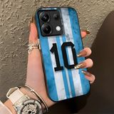 HONTINGA Redmi Note 13 Pro 5g ile Uyumlu Kılıf Silikon Kenar Sert Arka Kamera Koruyucu Basitlik Anti Düşme Kamera Korumalı Messi Desen Couple Telefon Kılıfı Kadın ve Erkek Için Uygundur K1-1359 - Siyah