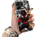 HONTINGA Redmi Note 13 Pro 5g ile Uyumlu Kılıf Silikon Kenar Sert Arka Kamera Koruyucu Basitlik Anti Düşme Kamera Korumalı Spiderman Desen Couple Telefon Kılıfı Kadın ve Erkek Için Uygundur K1-1900 - Beyaz