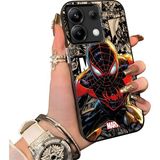 HONTINGA Redmi Note 13 Pro 5g ile Uyumlu Kılıf Silikon Kenar Sert Arka Kamera Koruyucu Basitlik Anti Düşme Kamera Korumalı Spiderman Desen Couple Telefon Kılıfı Kadın ve Erkek Için Uygundur K1-1900 - Siyah
