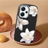 HONTINGA Redmi Note 13 Pro Plus 5g ile Uyumlu Kılıf Kamera Korumalı Düşüme Önleyici Kamera Koruyucu Siyah Yumuşak Silikon Couple Telefon Kılıfı Çiçekli Desenli K4-0453