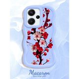HONTINGA Redmi Note 13 Pro Plus 5g Uyumlu Kılıf Düşüme Önleyici Basitlik Anti Düşme Kamera Koruyucu Basit Mavi Yumuşak Silikon Couple Telefon Kılıfı Çiçekli Desen K9-0256