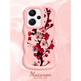 HONTINGA Redmi Note 13 Pro Plus 5g Uyumlu Kılıf Düşüme Önleyici Basitlik Anti Düşme Kamera Koruyucu Basit Pembe Yumuşak Silikon Couple Telefon Kılıfı Çiçekli Desen K9-0256
