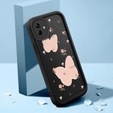 HONTINGA Samsung Galaxy A04 ile Uyumlu Kılıfı Düşüme Önleyici Basitlik Anti Düşme Kamera Korumali Çiçek Siyah Desen Yumuşak Silikon Telefon Kılıfı K2-0066 - Renkli