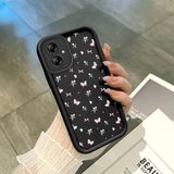HONTINGA Samsung Galaxy A04E ile Uyumlu Kılıfı Düşüme Önleyici Basitlik Anti Düşme Kamera Korumali Çiçek Siyah Desen Yumuşak Silikon Telefon Kılıfı K2-0066 - 001-Renkli