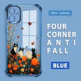 HONTINGA Samsung Galaxy A06 ile Uyumlu Şeffaf Kılıfı Düşüme Önleyici Basitlik Anti Düşme Kamera Korumali Kedi Desen Yumuşak Silikon Telefon Kılıfı Kadın ve Erkek Için Uygundur K3-0207 - Mavi