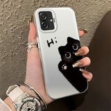 HONTINGA Samsung Galaxy A07 ile Uyumlu Kılıfı Silikon Kenar Sert Arka Düşüme Önleyici Basitlik Anti Düşme Kamera Korumali Kedi Desen Telefon Kılıfı Kadın ve Erkek Için Uygundur K1-0082 - Renkli