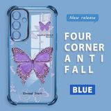 HONTINGA Samsung Galaxy A16 ile Uyumlu Şeffaf Kılıfı Düşüme Önleyici Basitlik Anti Düşme Kamera Korumali Kelebek Desen Yumuşak Silikon Telefon Kılıfı Kadın ve Erkek Için Uygundur K3-0205 - Mavi