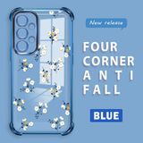 HONTINGA Samsung Galaxy A23 ile Uyumlu Şeffaf Kılıfı Düşüme Önleyici Basitlik Anti Düşme Kamera Korumali Çiçek Dalı Desen Yumuşak Silikon Telefon Kılıfı Kadın ve Erkek Için Uygundur K3-0220 - Mavi
