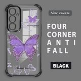 HONTINGA Samsung Galaxy A24 ile Uyumlu Şeffaf Kılıfı Düşüme Önleyici Basitlik Anti Düşme Kamera Korumali Kelebek Desen Yumuşak Silikon Telefon Kılıfı Kadın ve Erkek Için Uygundur K3-0205 - Siyah