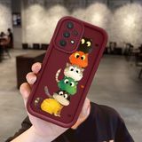 HONTINGA Samsung Galaxy A32 ile Uyumlu Kılıfı Düşüme Önleyici Basitlik Anti Düşme Kamera Korumali Tatlı Kedi Bordo Desen Yumuşak Silikon Telefon Kılıfı Kadın ve Erkek Için Uygundur Arka Kılıf K2-7154 - 001-Renkli