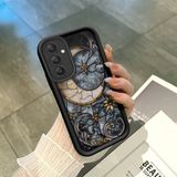 HONTINGA Samsung Galaxy A34 5g ile Uyumlu Kılıfı Düşüme Önleyici Basitlik Anti Düşme Kamera Korumali Vintage Siyah Desen Yumuşak Silikon Telefon Kılıfı Kadın ve Erkek Için Uygundur K2-0239 - 001-Renkli