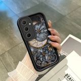 HONTINGA Samsung Galaxy A35 ile Uyumlu Kılıfı Düşüme Önleyici Basitlik Anti Düşme Kamera Korumali Vintage Siyah Desen Yumuşak Silikon Telefon Kılıfı Kadın ve Erkek Için Uygundur K2-0239 - 001-Renkli