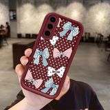 HONTINGA Samsung Galaxy A36 4g ile Uyumlu Kılıfı Düşüme Önleyici Basitlik Anti Düşme Kamera Korumali Vintage Bow Bordo Desen Yumuşak Silikon Telefon Kılıfı Kadın ve Erkek Için Uygundur K2-7084 - 001-Renkli