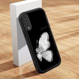 HONTINGA Samsung Galaxy A50 ile Uyumlu Kılıfı Düşüme Önleyici Basitlik Anti Düşme Kamera Korumali Şirin Kedi Siyah Kelebek Desen Yumuşak Silikon Telefon Kılıfı Kadın ve Erkek Için Uygundur K2-0262 - 001-Renkli