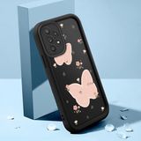 HONTINGA Samsung Galaxy A52 ile Uyumlu Kılıfı Düşüme Önleyici Basitlik Anti Düşme Kamera Korumali Çiçek Siyah Desen Yumuşak Silikon Telefon Kılıfı K2-0066 - Renkli