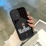 HONTINGA Samsung Galaxy A52 ile Uyumlu Kılıfı Düşüme Önleyici Basitlik Anti Düşme Kamera Korumali Marlboro Desen Yumuşak Silikon Telefon Kılıfı Kadın ve Erkek Için Uygundur K2-0210 - 001-Renkli