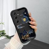 HONTINGA Samsung Galaxy A55 ile Uyumlu Kılıfı Düşüme Önleyici Basitlik Anti Düşme Kamera Korumali Çizgi Roman Siyah Desen Yumuşak Silikon Telefon Kılıfı Kadın ve Erkek Için Uygundur K2-0241 - Renkli