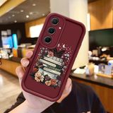 HONTINGA Samsung Galaxy A55 ile Uyumlu Kılıfı Düşüme Önleyici Basitlik Anti Düşme Kamera Korumali Moda Bordo Desen Yumuşak Silikon Telefon Kılıfı Kadın ve Erkek Için Uygundur K2-7129 - Renkli