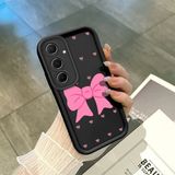 HONTINGA Samsung Galaxy A55 ile Uyumlu Kılıfı Düşüme Önleyici Basitlik Anti Düşme Kamera Korumali Siyah Pembe Papyon Desen Yumuşak Silikon Telefon Kılıfı Kadın ve Erkek Için Uygundur K2-0465 - 001-Renkli