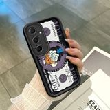 HONTINGA Samsung Galaxy A55 ile Uyumlu Kılıfı Düşüme Önleyici Basitlik Anti Düşme Kamera Korumali Yaratıcı Siyah Desen Yumuşak Silikon Telefon Kılıfı Kadın ve Erkek Için Uygundur K2-0415 - 001-Renkli