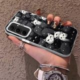 HONTINGA Samsung Galaxy A55 ile Uyumlu Kılıfı Silikon Kenar Sert Arka Düşüme Önleyici Basitlik Anti Düşme Kamera Korumali Kedi Desen Telefon Kılıf Kadın ve Erkek Için Uygundur K1-0623 - Renkli
