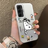 HONTINGA Samsung Galaxy A55 ile Uyumlu Kılıfı Silikon Kenar Sert Arka Düşüme Önleyici Basitlik Anti Düşme Kamera Korumali Snoopy Desen Telefon Kılıfı Kadın ve Erkek Için Uygundur K1-0080 - Renkli