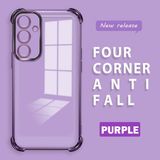 HONTINGA Samsung Galaxy A55 ile Uyumlu Şeffaf Kılıfı Düşüme Önleyici Basitlik Anti Düşme Kamera Korumali Desen Yumuşak Silikon Telefon Kılıfı Kadın ve Erkek Için Uygundur K3-0000 - Mor