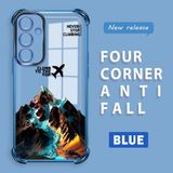 HONTINGA Samsung Galaxy A55 ile Uyumlu Şeffaf Kılıfı Düşüme Önleyici Basitlik Anti Düşme Kamera Korumali Uçak Desen Yumuşak Silikon Telefon Kılıfı Kadın ve Erkek Için Uygundur K3-0203 - Mavi