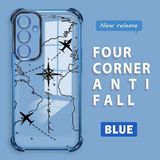 HONTINGA Samsung Galaxy A55 ile Uyumlu Şeffaf Kılıfı Düşüme Önleyici Basitlik Anti Düşme Kamera Korumali Uçuş Desen Yumuşak Silikon Telefon Kılıfı Kadın ve Erkek Için Uygundur K3-0202 - Mavi